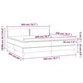 Miniatyrbillede 7 af 7: kontinentalseng med madras 200x200 cm stof sort