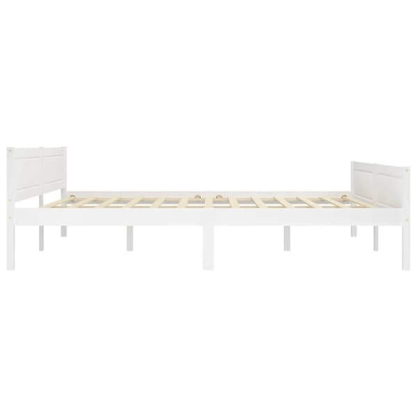 sengestel 180x200 cm massivt fyrretræ hvid