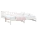 Miniatyrbillede 3 af 10: daybed med udtræk 2x(80x200) cm massivt fyrretræ hvid