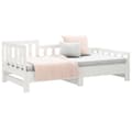Miniatyrbillede 6 af 10: daybed med udtræk 2x(80x200) cm massivt fyrretræ hvid