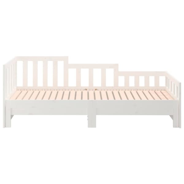 daybed med udtræk 2x(80x200) cm massivt fyrretræ hvid