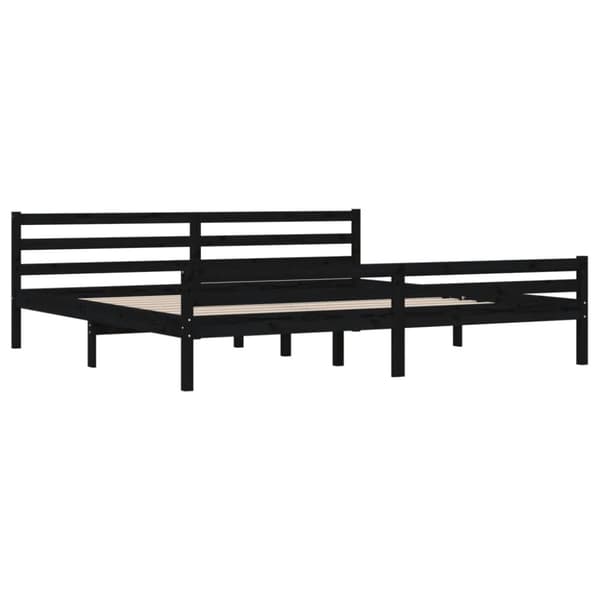 sengeramme 200x200 cm massivt træ sort