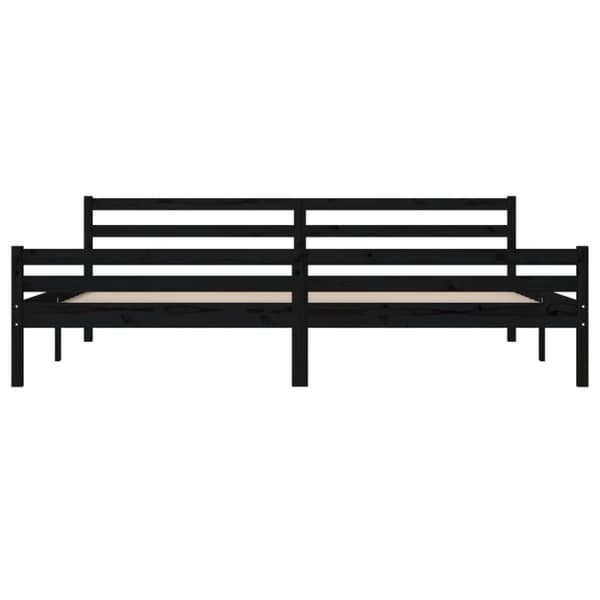 sengeramme 200x200 cm massivt træ sort