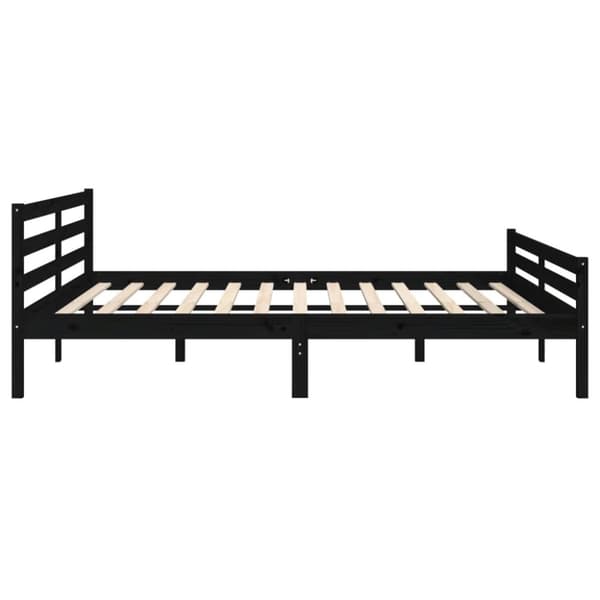 sengeramme 200x200 cm massivt træ sort