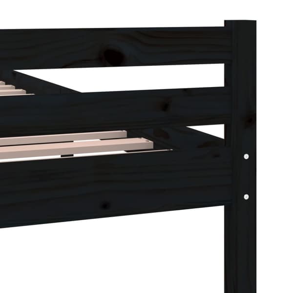 sengeramme 200x200 cm massivt træ sort
