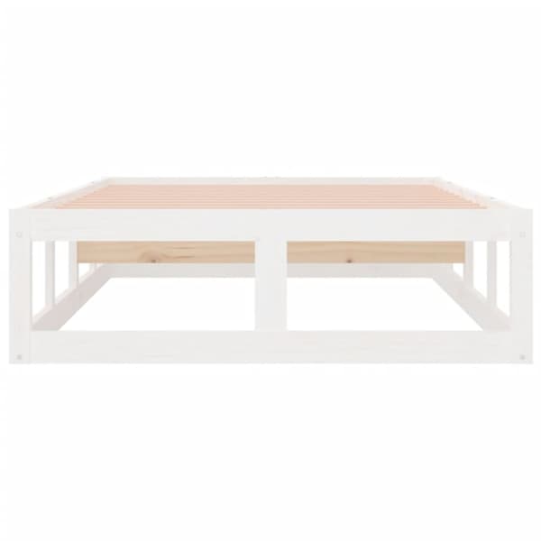 Sängram vit 90x200 cm massivt trä