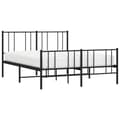 Miniatyrbillede 3 af 10: sengeramme med sengegavl og fodgærde 140x200 cm metal sort