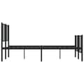 Miniatyrbillede 7 af 10: sengeramme med sengegavl og fodgærde 140x200 cm metal sort