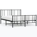 Miniatyrbillede 2 af 10: sengeramme med sengegavl og fodgærde 140x200 cm metal sort