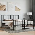 Miniatyrbillede 1 af 10: sengeramme med sengegavl og fodgærde 140x200 cm metal sort