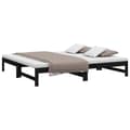 Miniatyrbillede 3 af 10: daybed med udtræk 2x(90x190) cm massivt fyrretræ sort