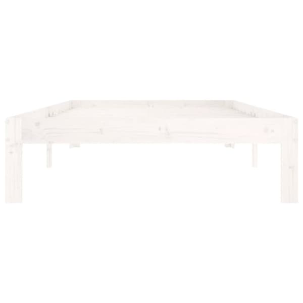 Sängynrunko valkoinen täysi mänty 100x200 cm