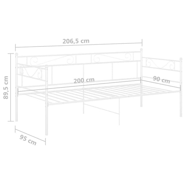 sengestel til sovesofa 90x200 cm metal hvid
