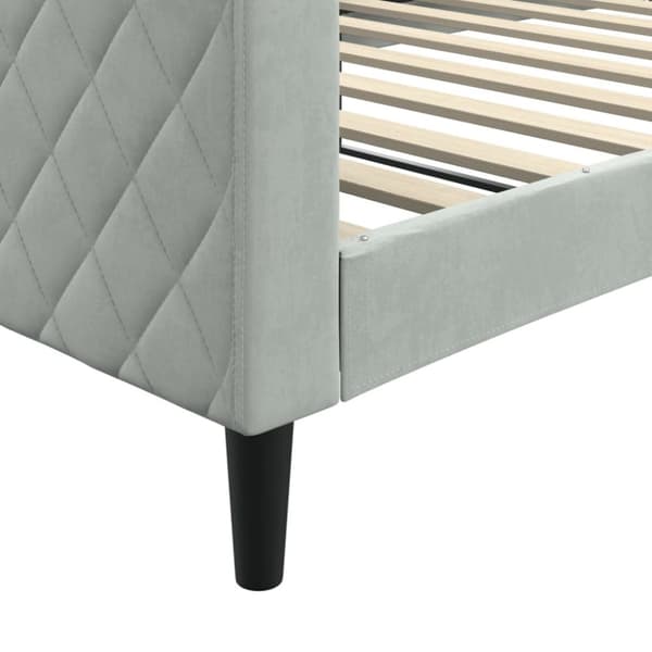 daybed 100x200 cm velour lysegrå