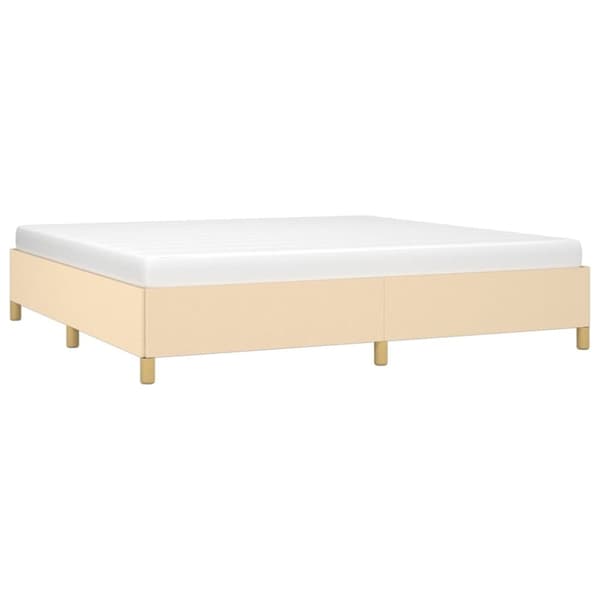 Sängram utan madrass gräddvit 200x200 cm tyg
