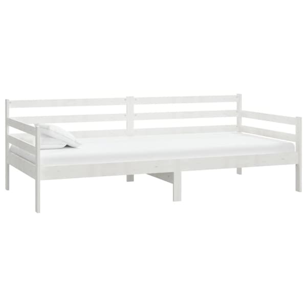 daybed med madras 90x200 cm massivt fyrretræ hvid