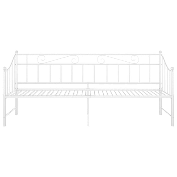 Utdragbar sängram bäddsoffa vit metall 90x200 cm