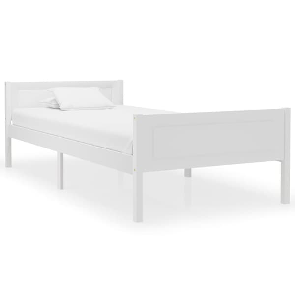 Sängram massiv furu vit 90x200 cm