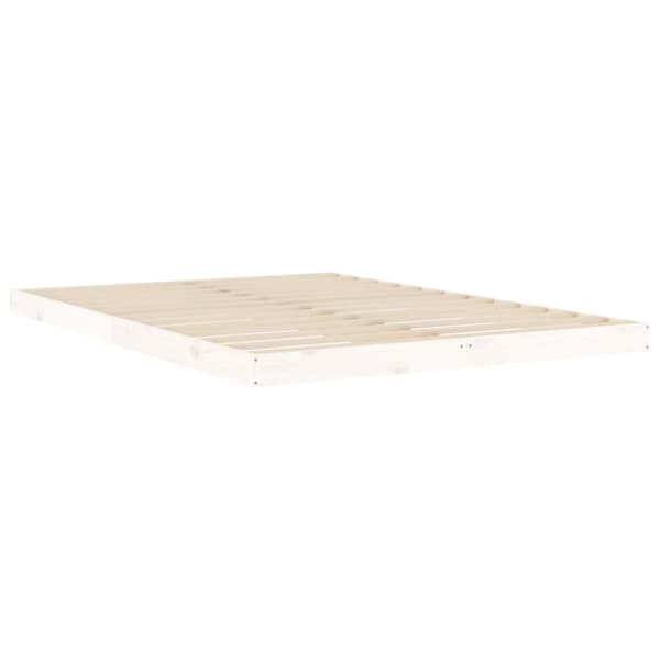 sengeramme 140x200 cm massivt fyrretræ hvid