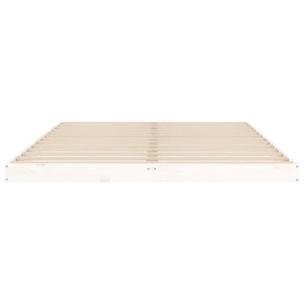 sengeramme 140x200 cm massivt fyrretræ hvid