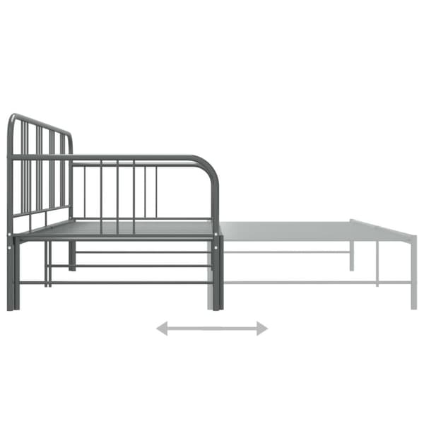 sengestel til udtræksseng 90x200 cm metal grå
