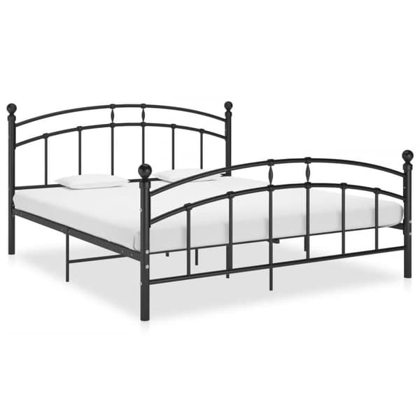 sengestel 140x200 cm metal sort
