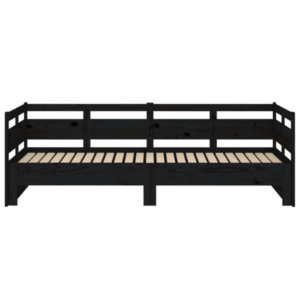 Bäddsoffa svart massiv furu 2x(80x200) cm