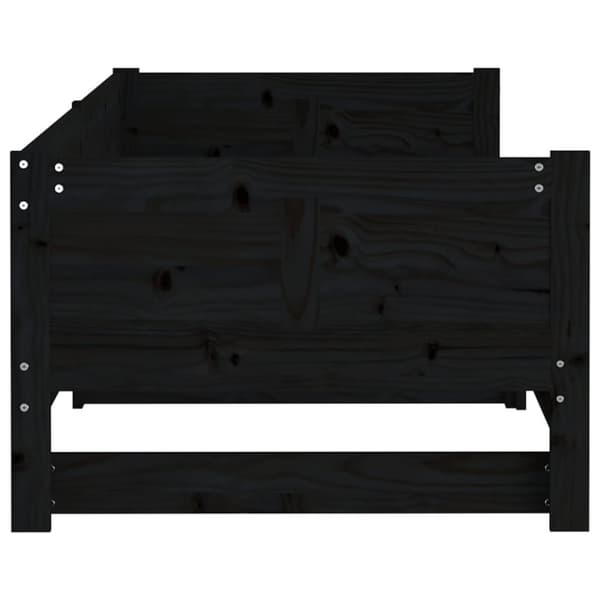 daybed med udtræk 2x(90x190) cm massivt fyrretræ sort