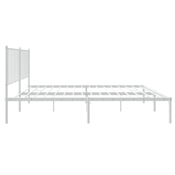 Sängram med huvudgavel metall vit 140x190 cm