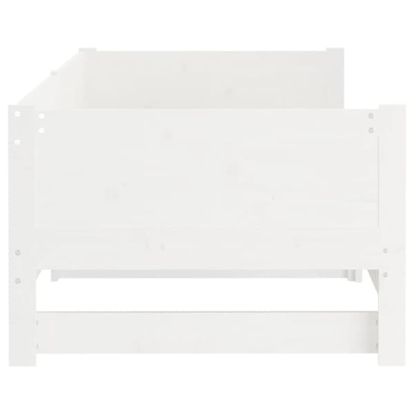 Utdragbar dagbädd vit massiv furu 2x(80x200) cm