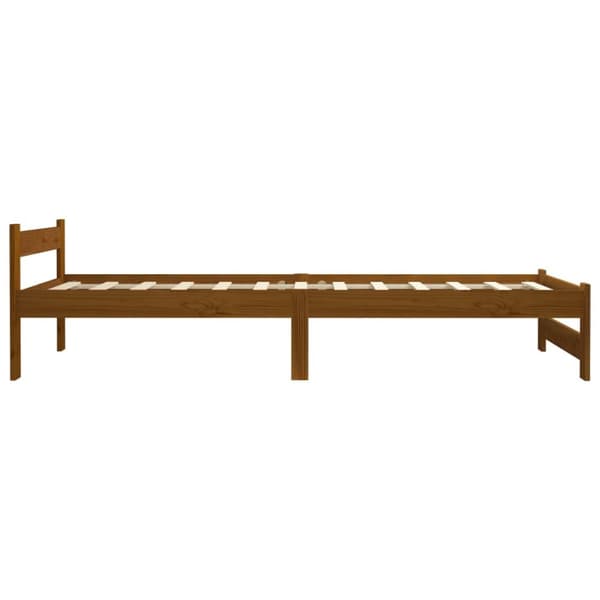 sengestel 100x200 cm massivt fyrretræ honningbrun