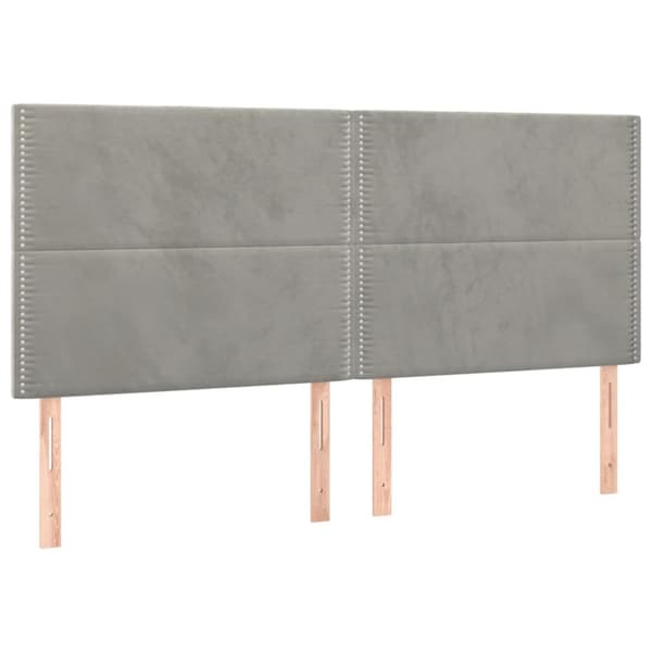 sengeramme med sengegavl 160x200 cm fløjl lysegrå