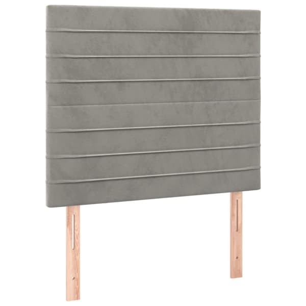 sengeramme med sengegavl 120x200 cm fløjl lysegrå