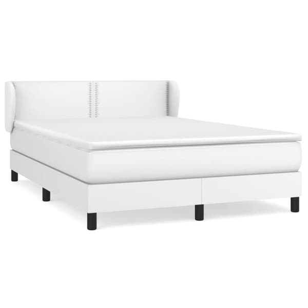 Ramsäng med madrass vit 140x200 cm konstläder