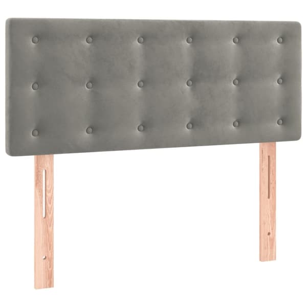 Ramsäng med madrass ljusgrå 80x200 cm sammet