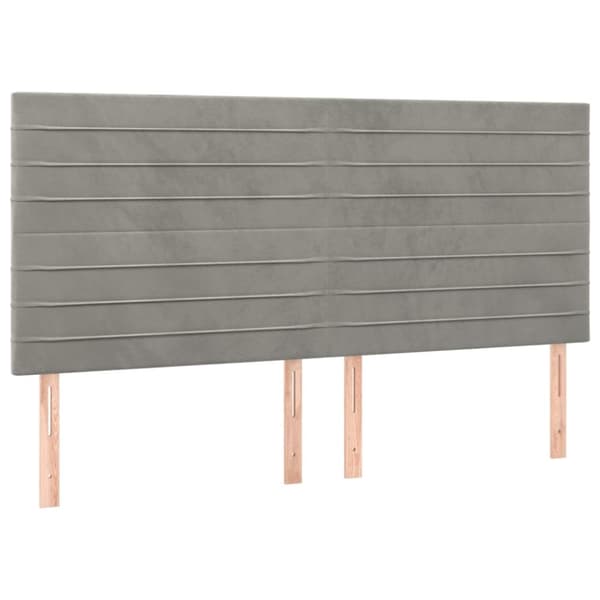 kontinentalseng med madras 200x200 cm fløjl lysegrå