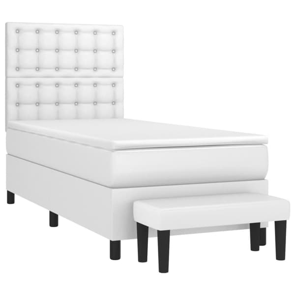 kontinentalseng med madras 90x200 cm kunstlæder hvid
