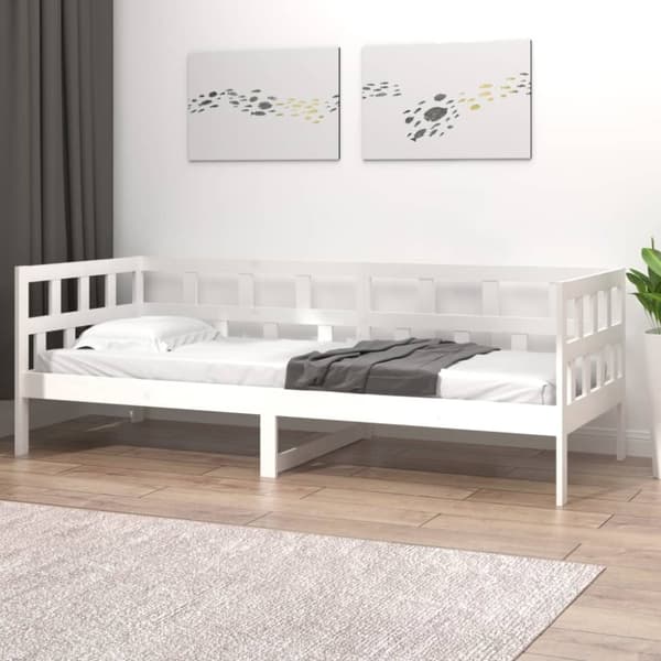 daybed 90x190 cm massivt fyrretræ hvid