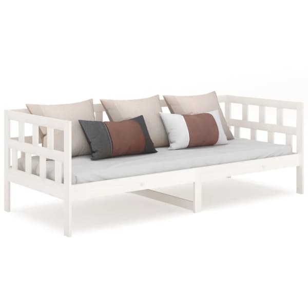 daybed 90x190 cm massivt fyrretræ hvid