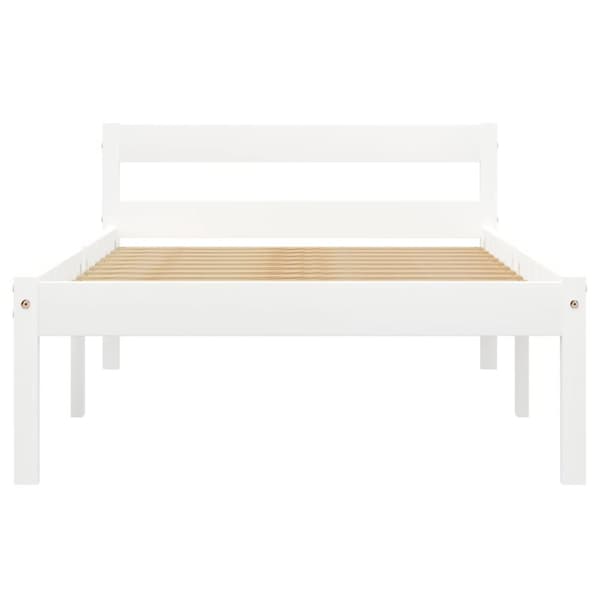sengestel massivt fyrretræ 100 x 200 cm hvid