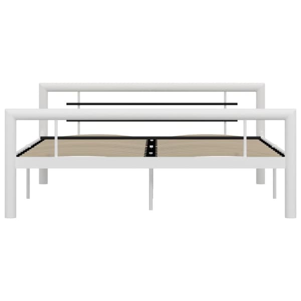 sengestel 160x200 cm metal hvid og sort