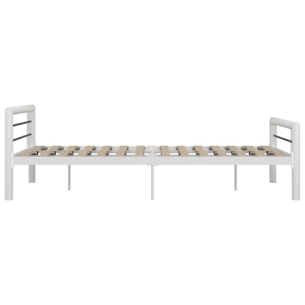 sengestel 160x200 cm metal hvid og sort