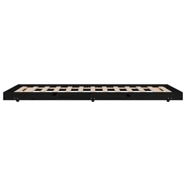 sengeramme 100x200 cm massivt fyrretræ sort