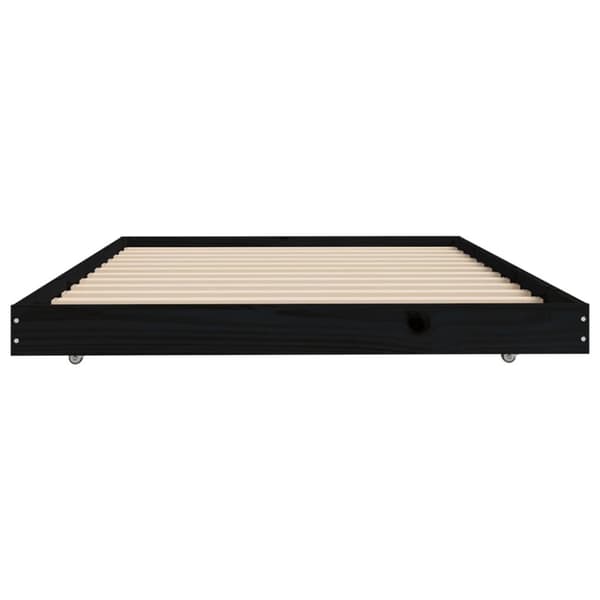 sengeramme 100x200 cm massivt fyrretræ sort