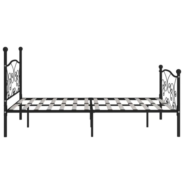 sengestel med lamelbund 180 x 200 cm metal sort
