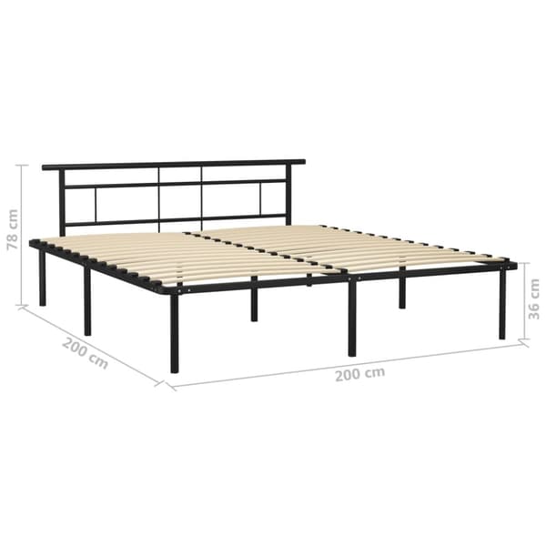 sengestel 200x200 cm metal sort