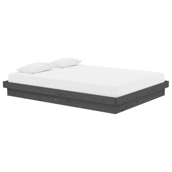 sengeramme 135x190 cm Double massivt fyrretræ grå