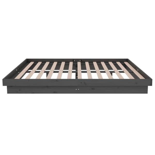 sengeramme 135x190 cm Double massivt fyrretræ grå