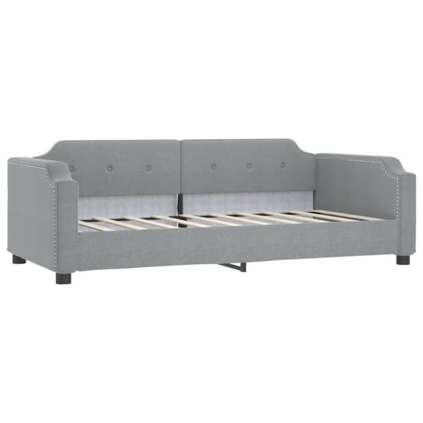 daybed 90x200 cm stof lysegrå