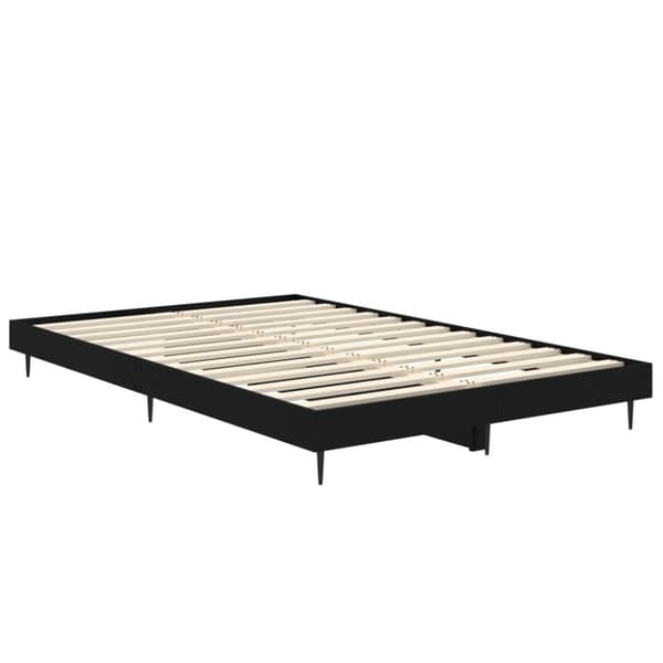 sengestel 120x190 cm konstrueret træ sort